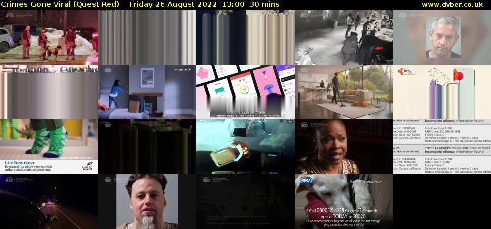 Crimes Gone Viral (Quest Red) Friday 26 August 2022 13:00 - 13:30