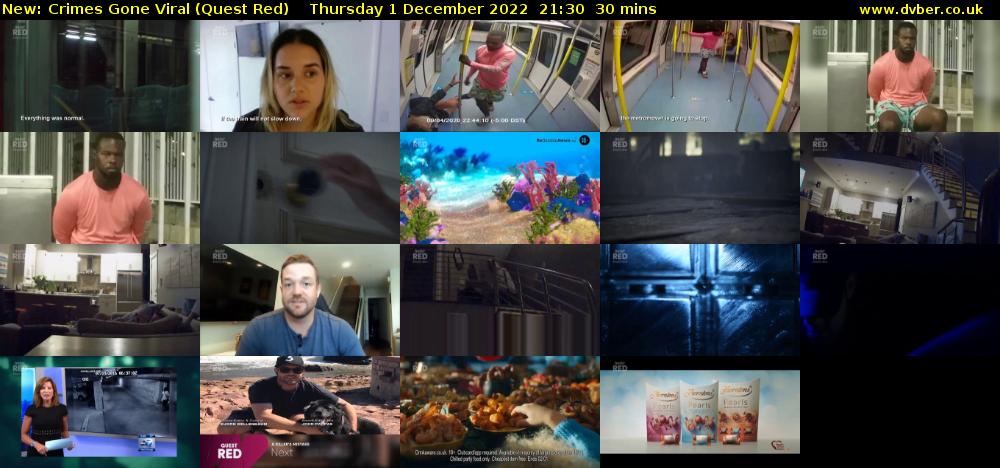 Crimes Gone Viral (Quest Red) Thursday 1 December 2022 21:30 - 22:00