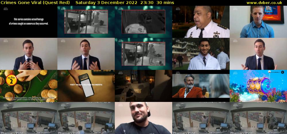 Crimes Gone Viral (Quest Red) Saturday 3 December 2022 23:30 - 00:00