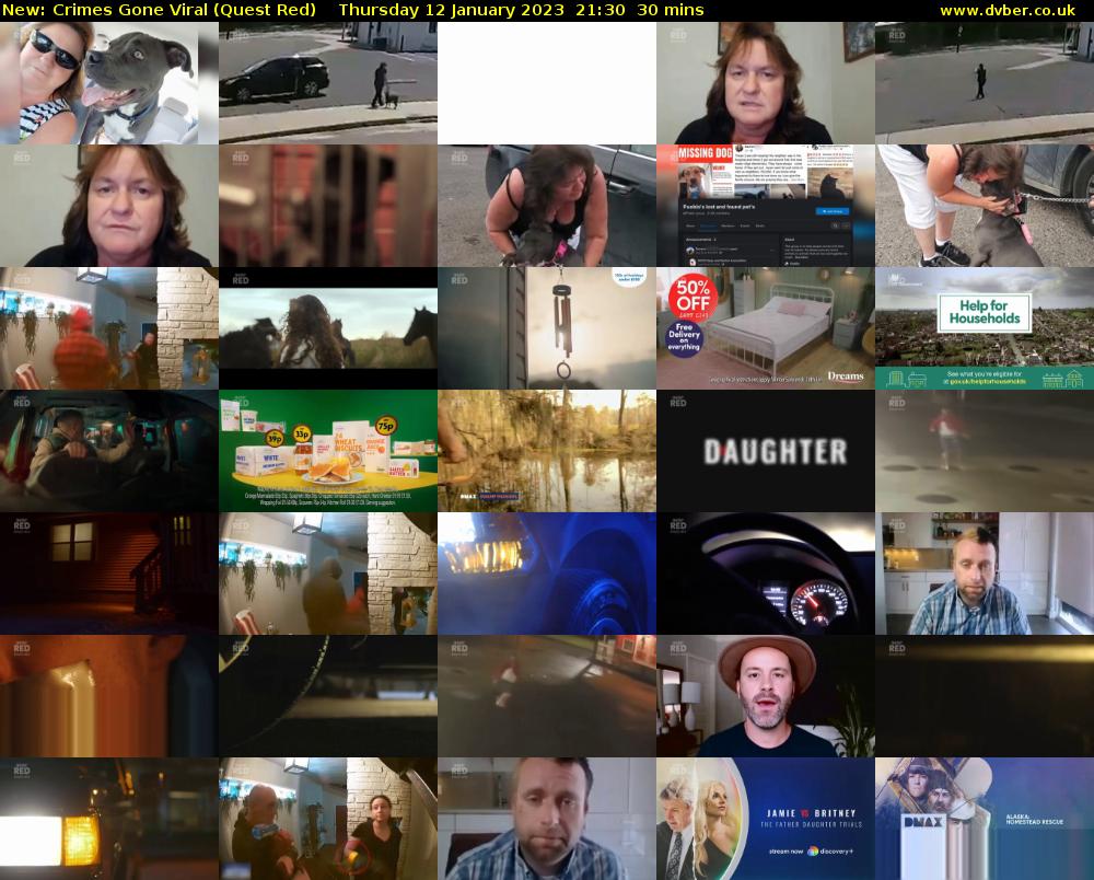 Crimes Gone Viral (Quest Red) Thursday 12 January 2023 21:30 - 22:00