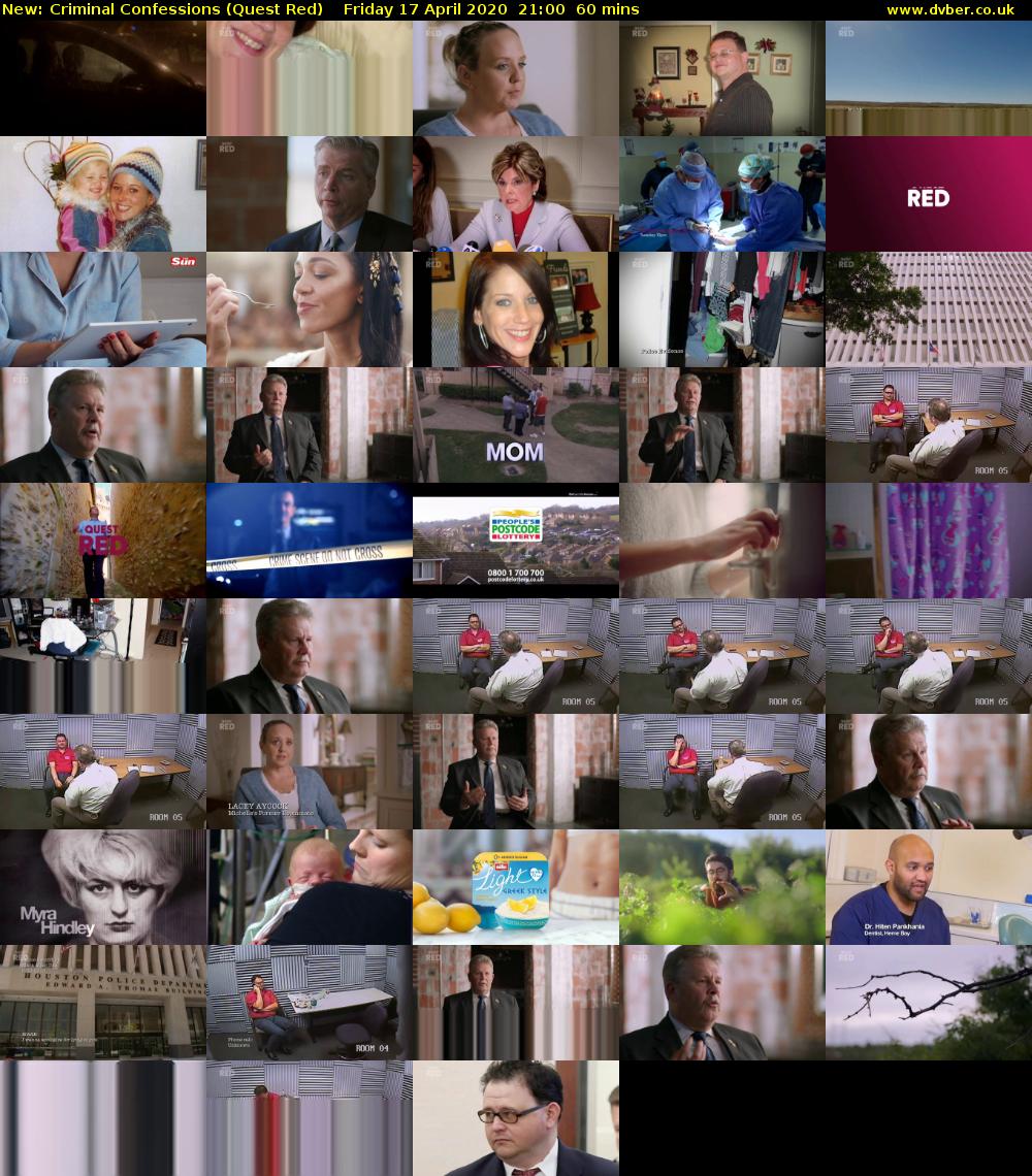 Criminal Confessions (Quest Red) Friday 17 April 2020 21:00 - 22:00