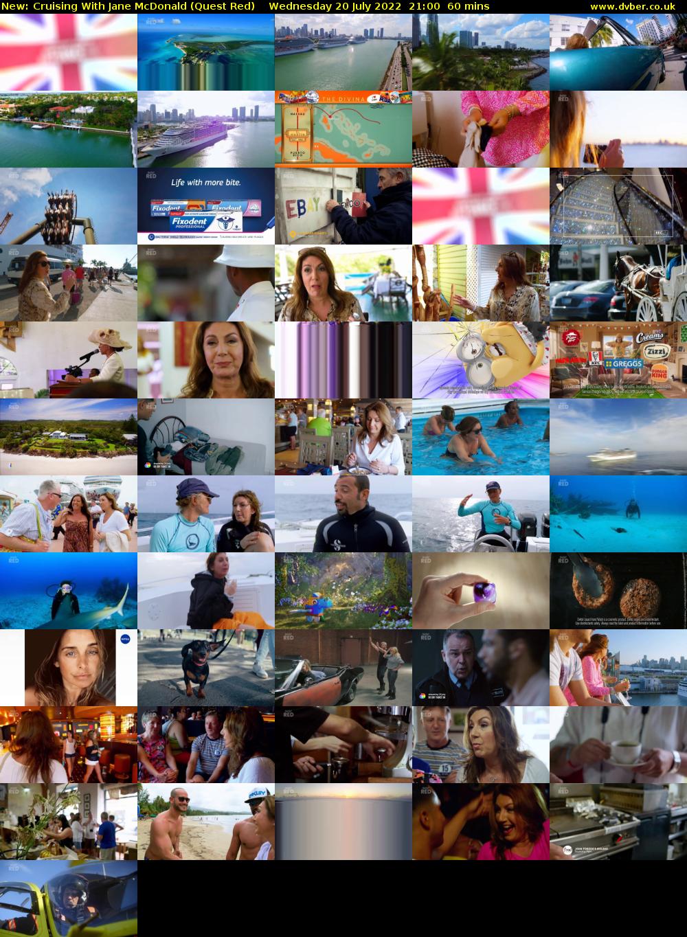 Cruising With Jane McDonald (Quest Red) Wednesday 20 July 2022 21:00 - 22:00