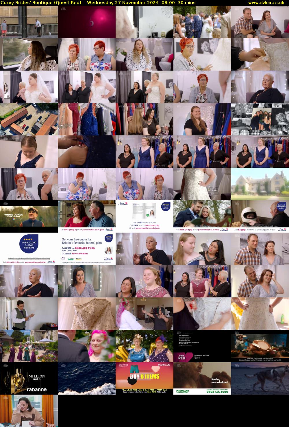 Curvy Brides' Boutique (Quest Red) Wednesday 27 November 2024 08:00 - 08:30