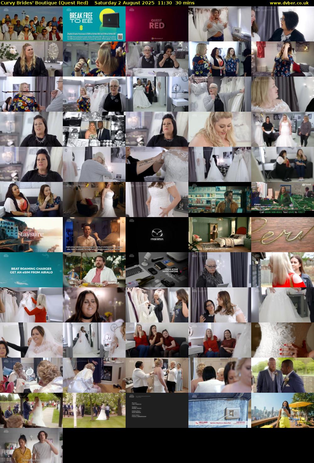 Curvy Brides' Boutique (Quest Red) Saturday 2 August 2025 11:30 - 12:00