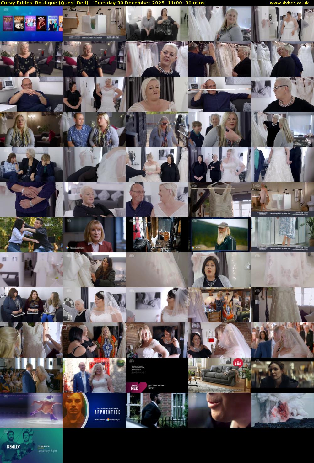 Curvy Brides' Boutique (Quest Red) Tuesday 30 December 2025 11:00 - 11:30