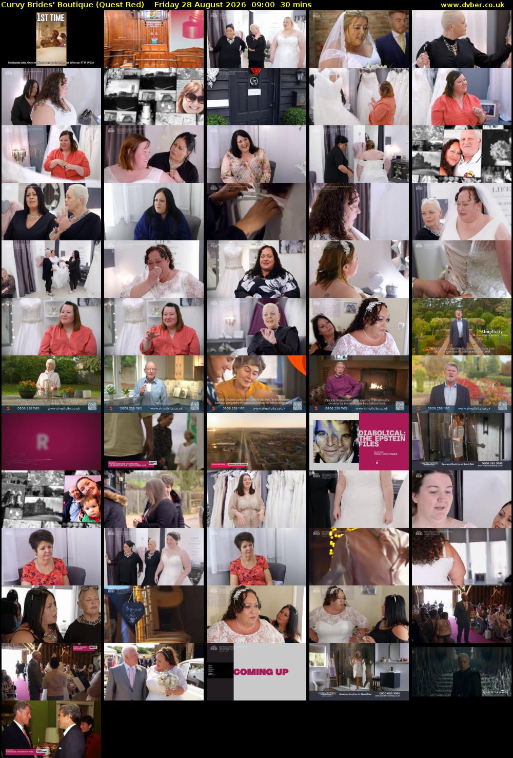 Curvy Brides' Boutique (Quest Red) Friday 28 August 2026 09:00 - 09:30