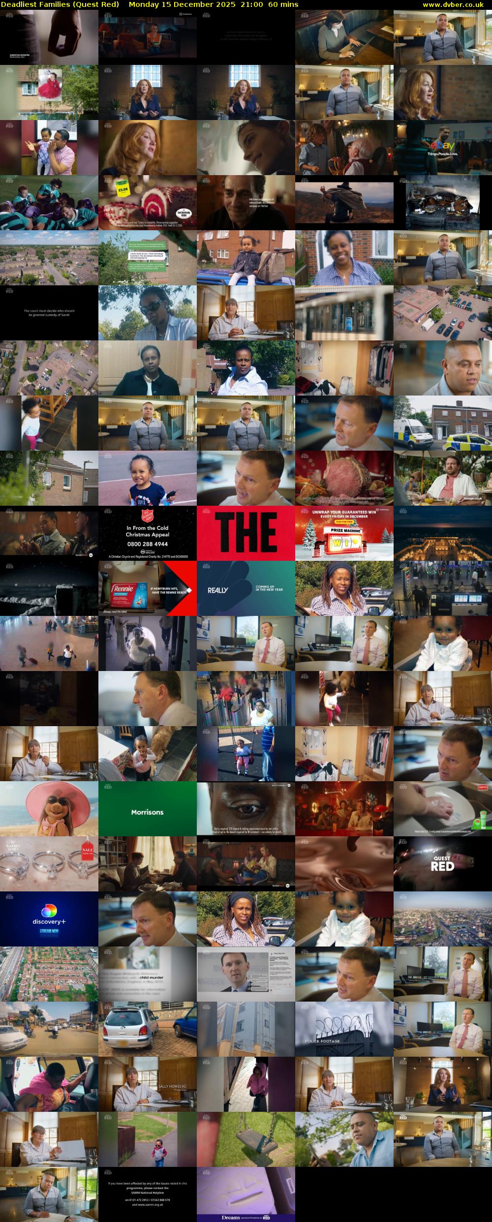 Deadliest Families (Quest Red) Monday 15 December 2025 21:00 - 22:00