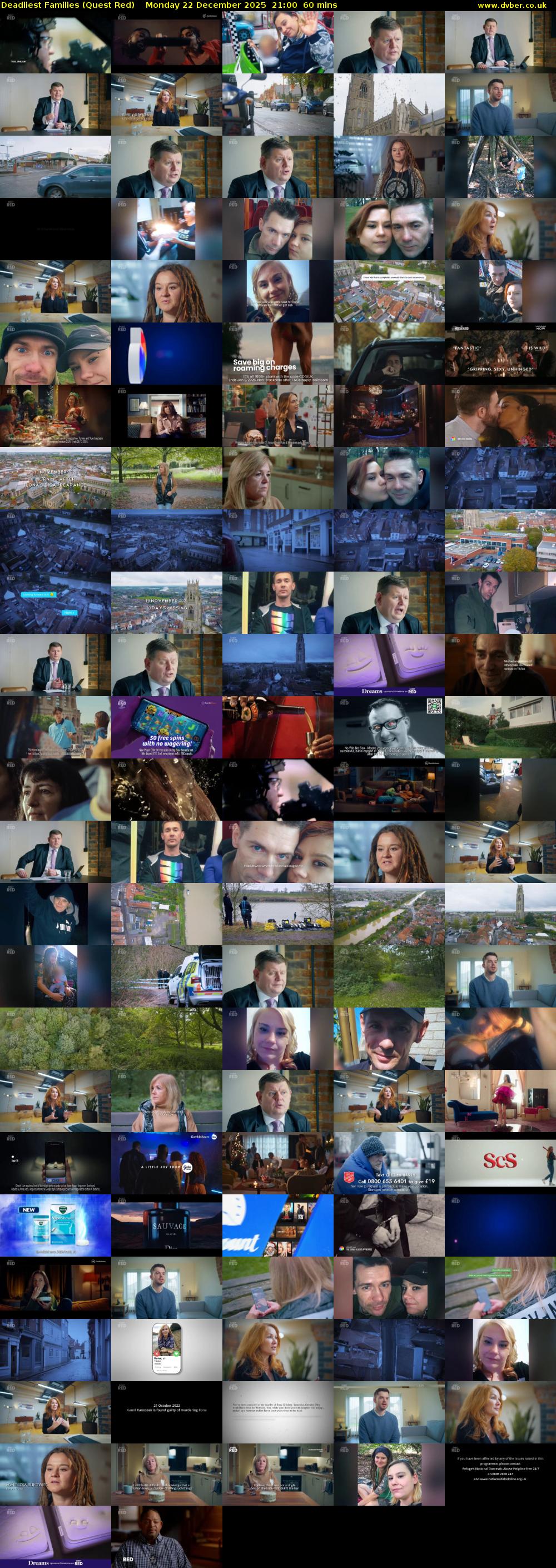 Deadliest Families (Quest Red) Monday 22 December 2025 21:00 - 22:00