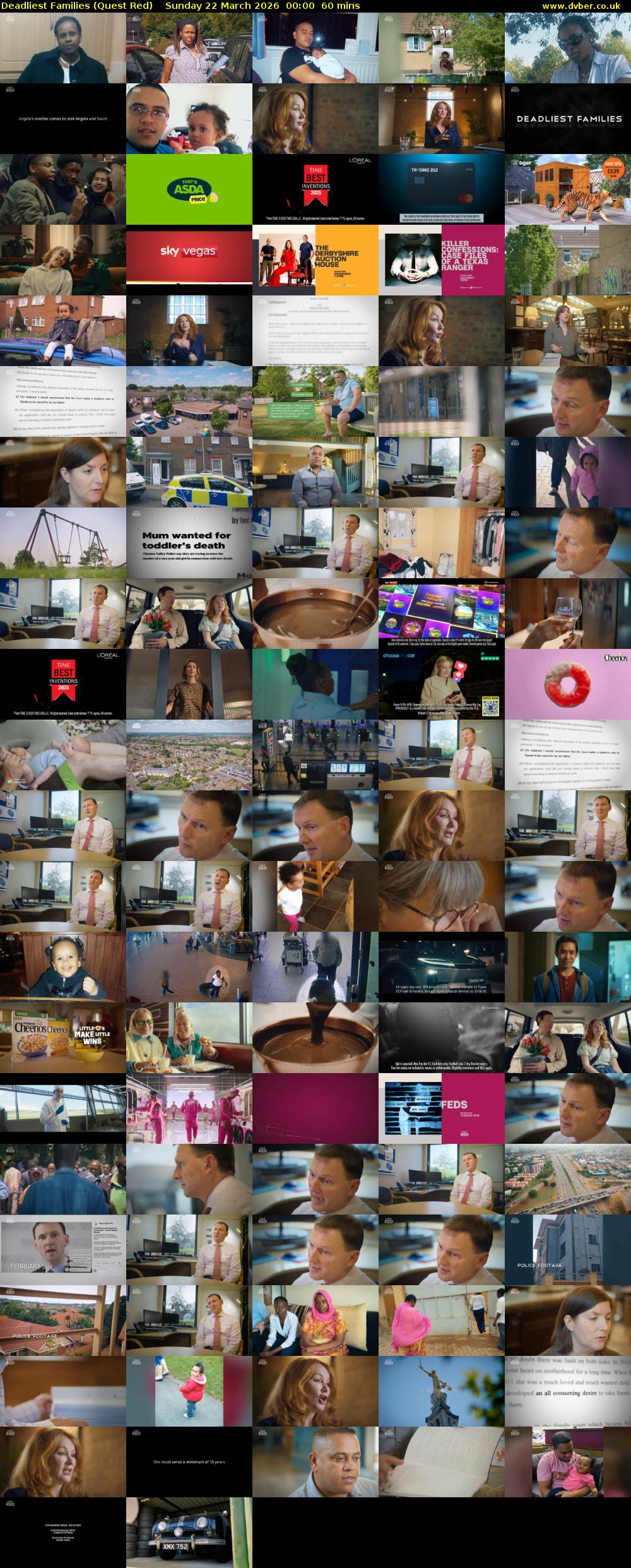 Deadliest Families (Quest Red) Sunday 22 March 2026 00:00 - 01:00