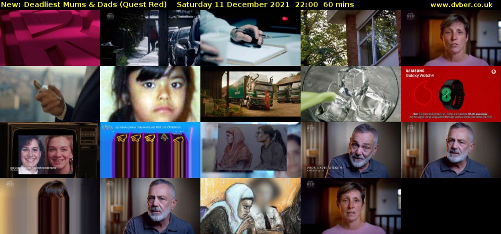 Deadliest Mums & Dads (Quest Red) Saturday 11 December 2021 22:00 - 23:00