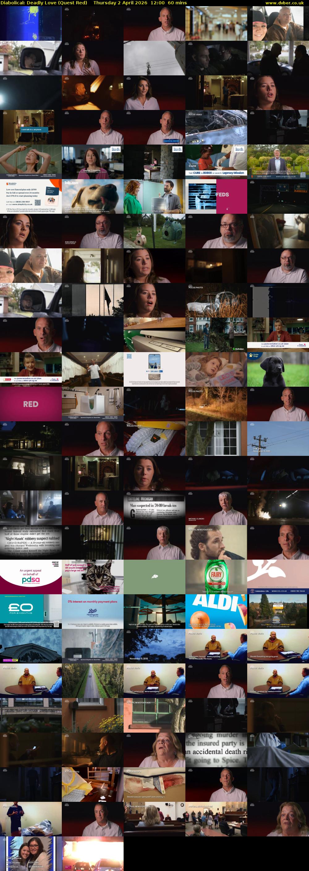 Diabolical: Deadly Love (Quest Red) Thursday 2 April 2026 12:00 - 13:00