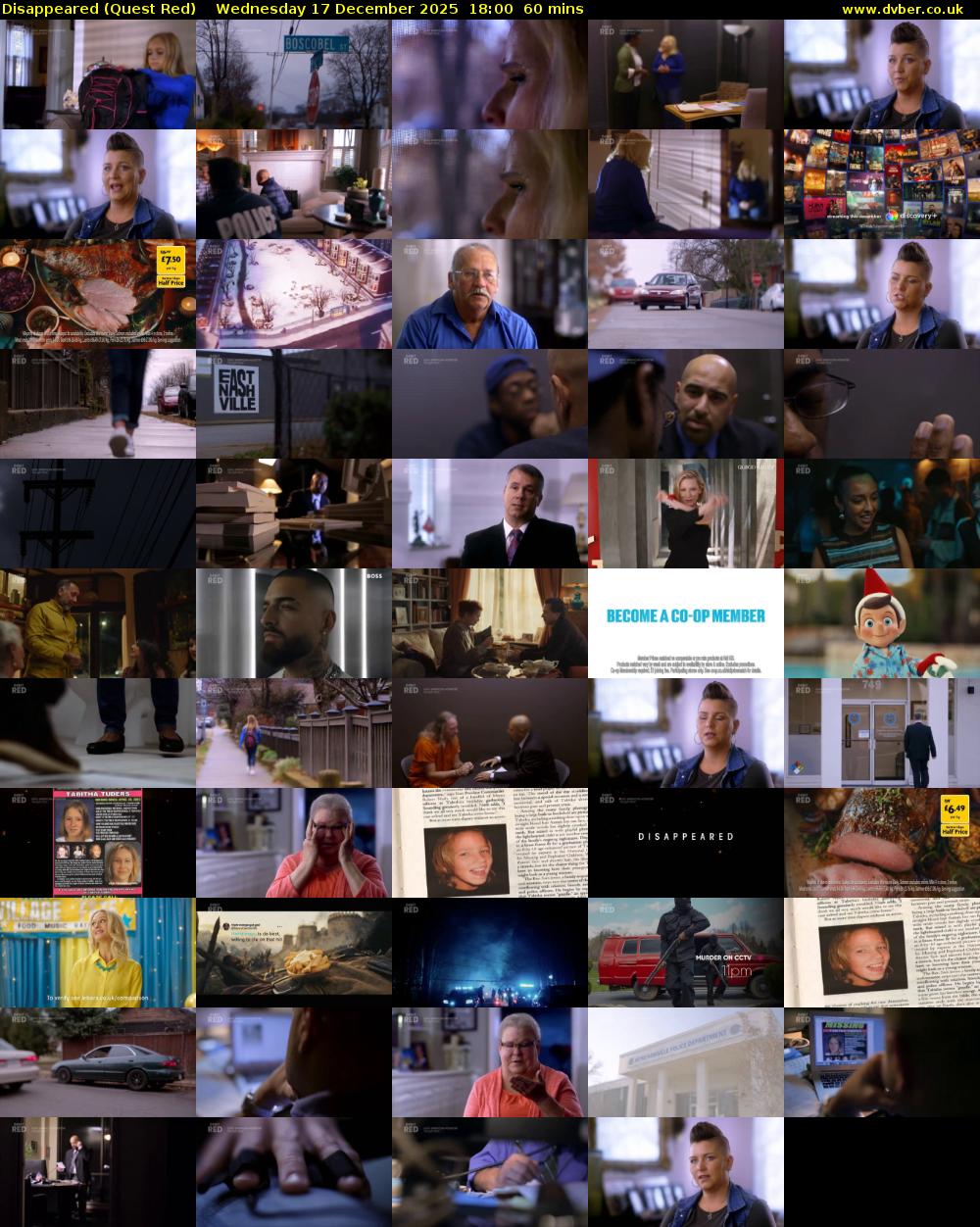 Disappeared (Quest Red) Wednesday 17 December 2025 18:00 - 19:00