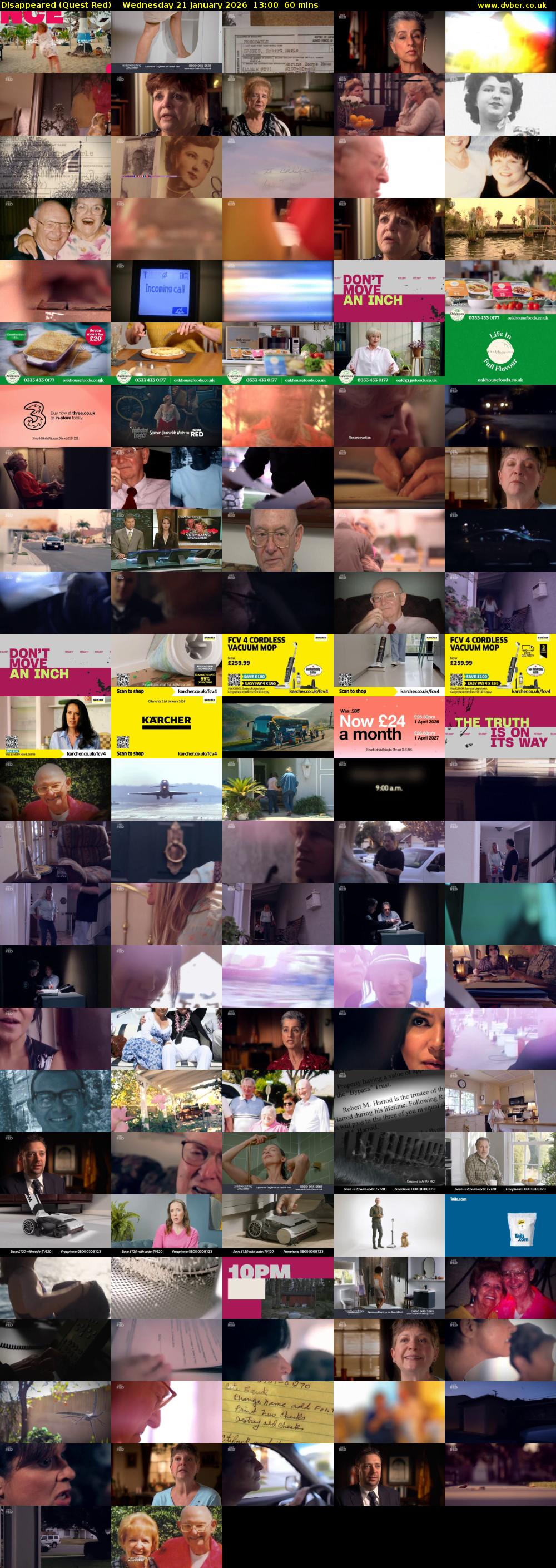 Disappeared (Quest Red) Wednesday 21 January 2026 13:00 - 14:00