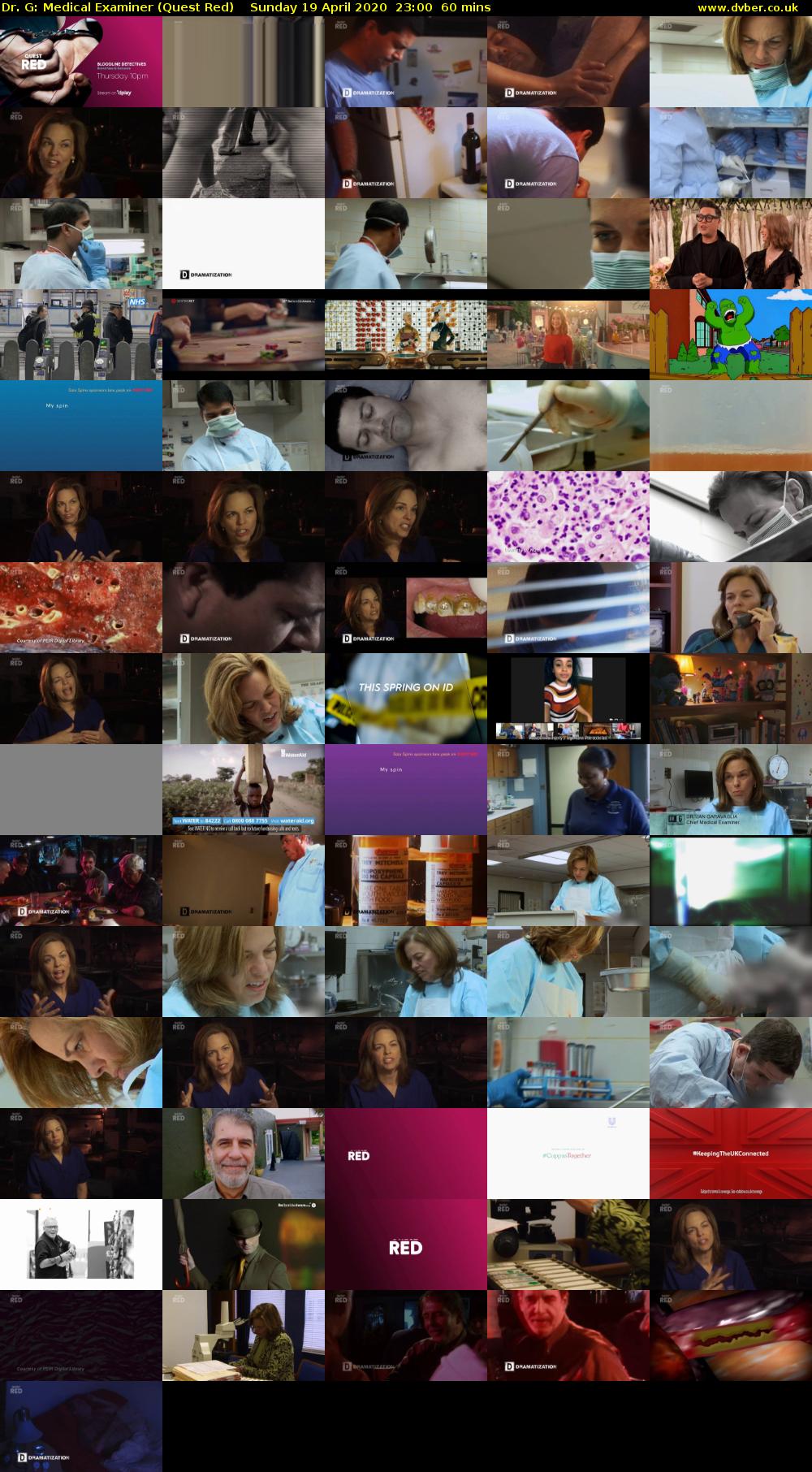 Dr. G: Medical Examiner (Quest Red) Sunday 19 April 2020 23:00 - 00:00
