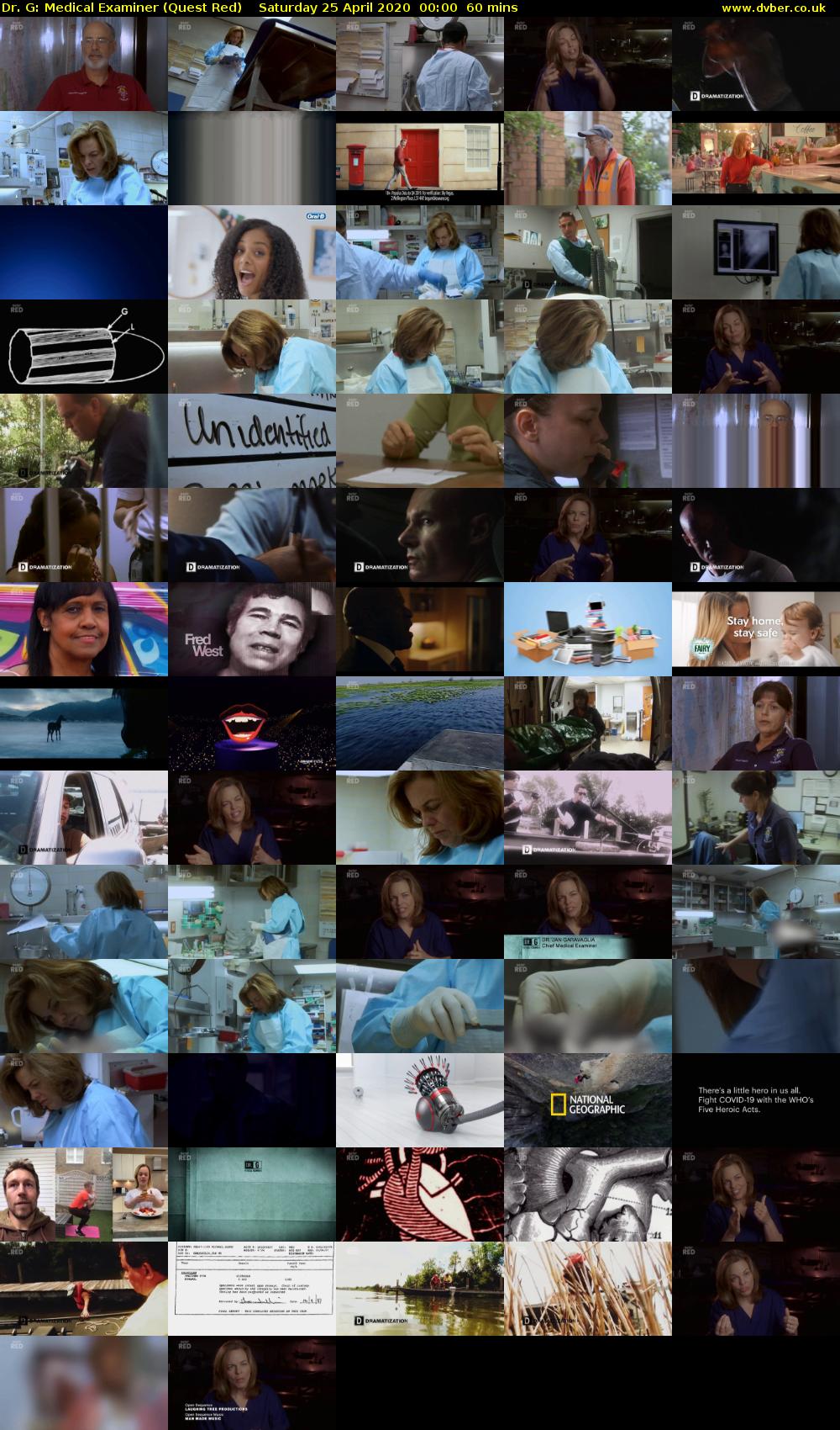 Dr. G: Medical Examiner (Quest Red) Saturday 25 April 2020 00:00 - 01:00