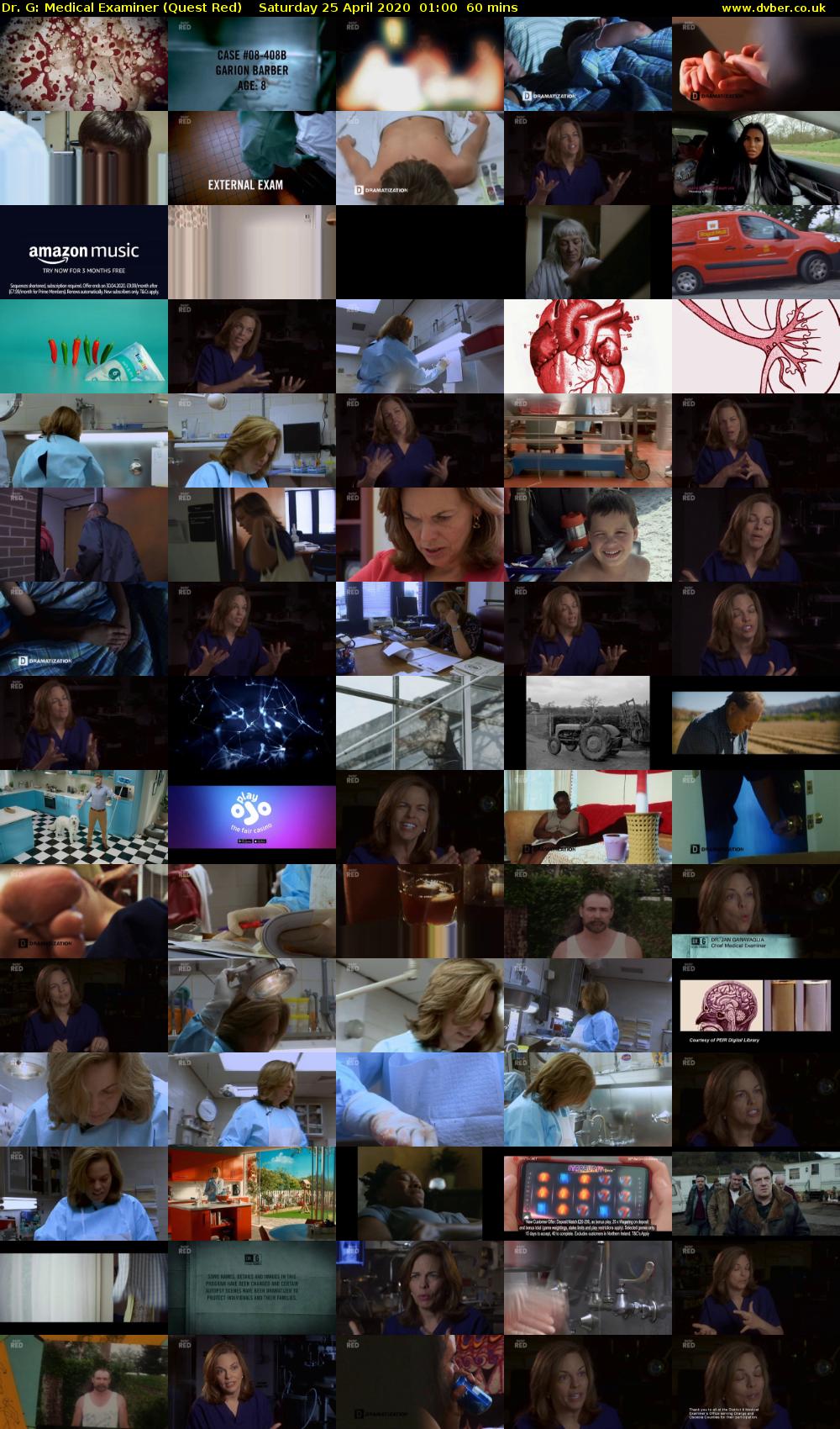 Dr. G: Medical Examiner (Quest Red) Saturday 25 April 2020 01:00 - 02:00