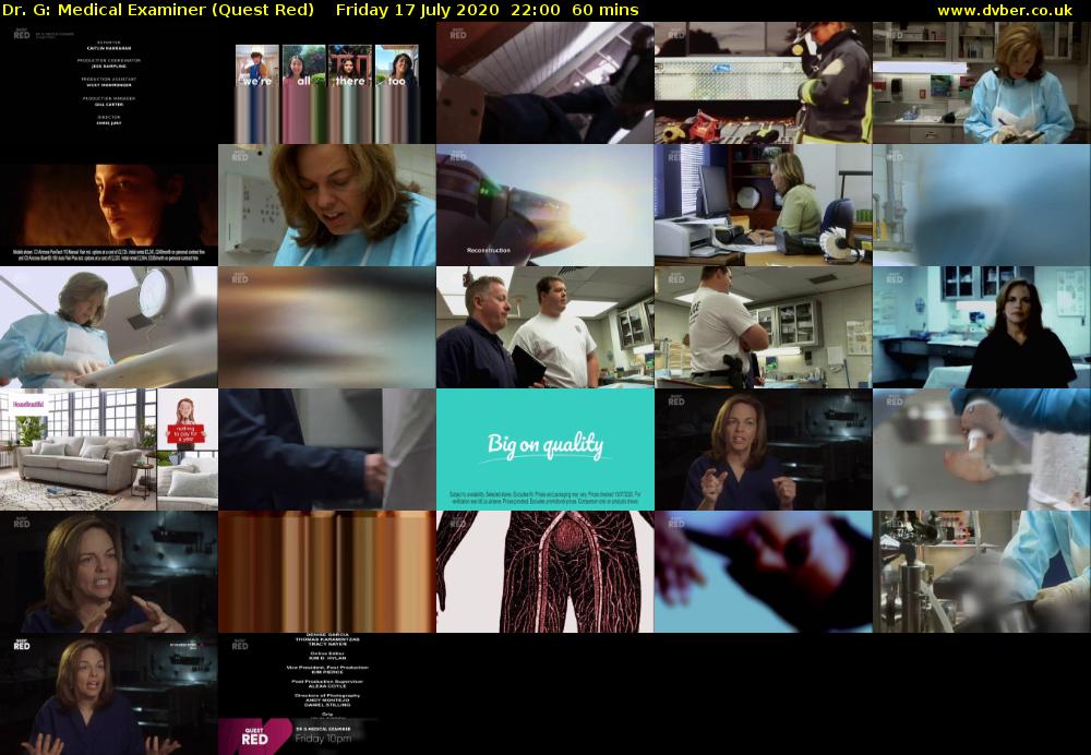 Dr. G: Medical Examiner (Quest Red) Friday 17 July 2020 22:00 - 23:00