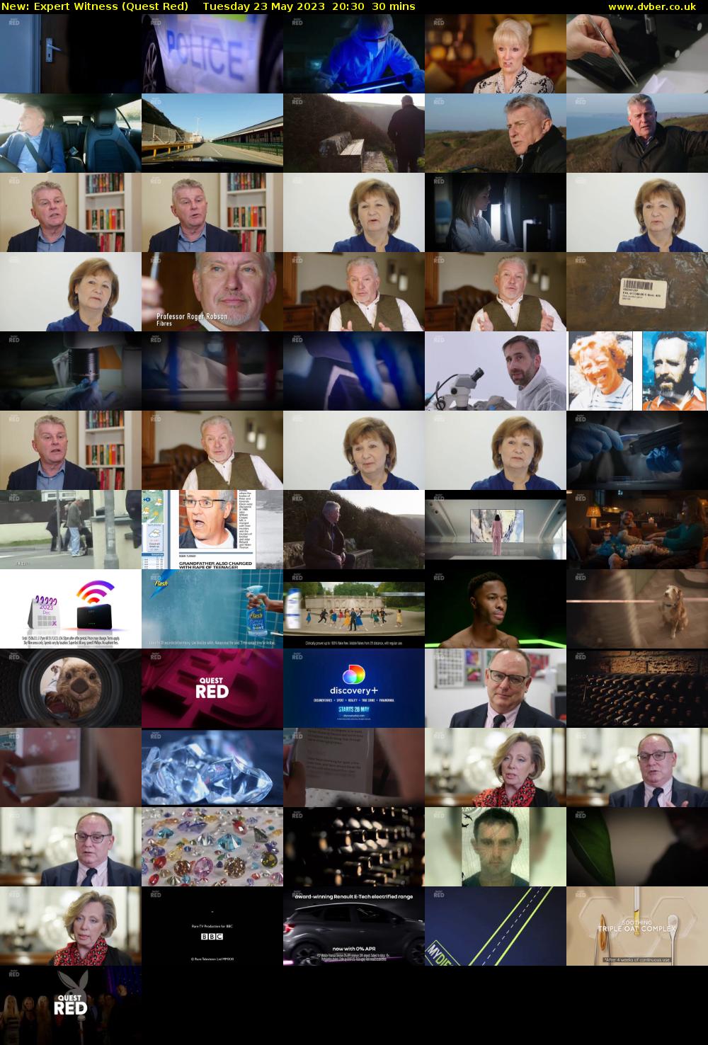 Expert Witness (Quest Red) Tuesday 23 May 2023 20:30 - 21:00