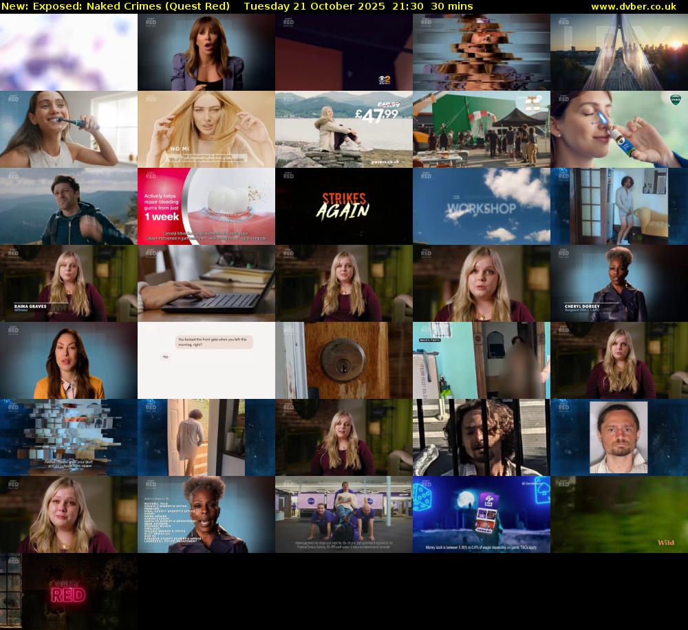 Exposed: Naked Crimes (Quest Red) Tuesday 21 October 2025 21:30 - 22:00