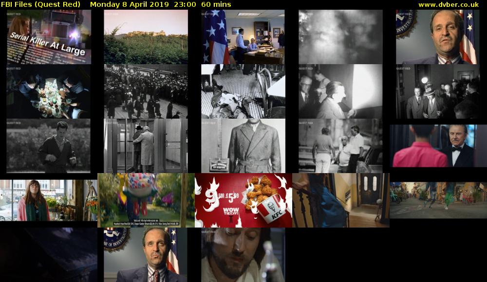 FBI Files (Quest Red) Monday 8 April 2019 23:00 - 00:00
