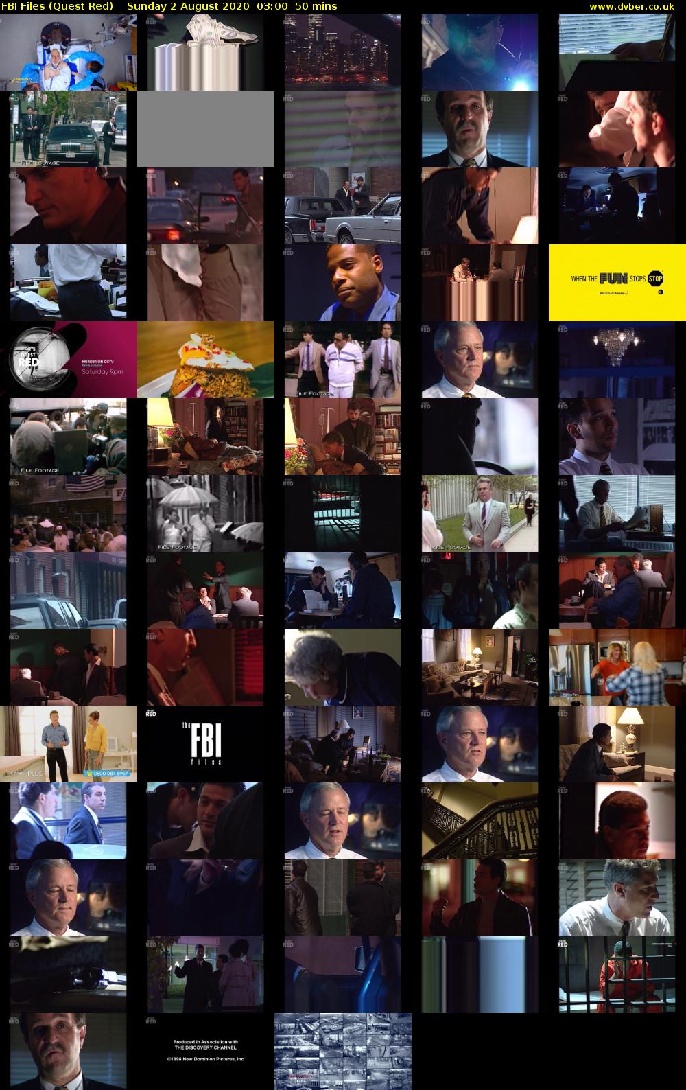 FBI Files (Quest Red) Sunday 2 August 2020 03:00 - 03:50