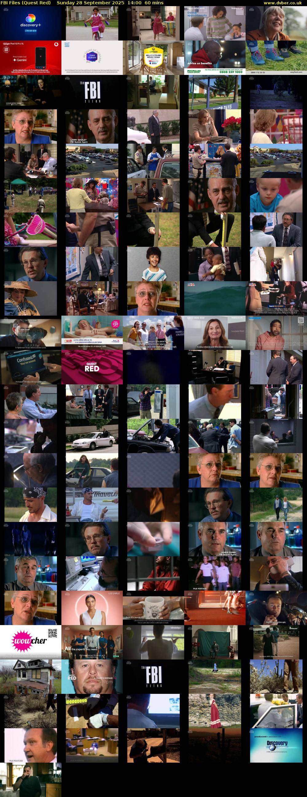 FBI Files (Quest Red) Sunday 28 September 2025 14:00 - 15:00