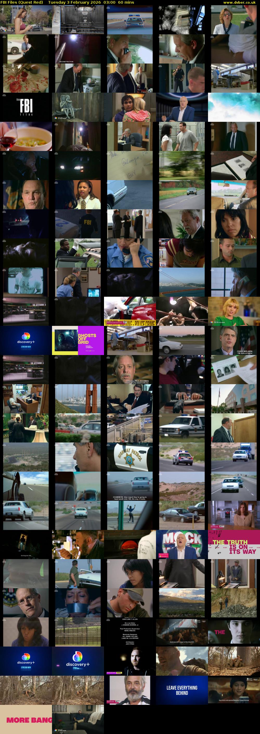 FBI Files (Quest Red) Tuesday 3 February 2026 03:00 - 04:00