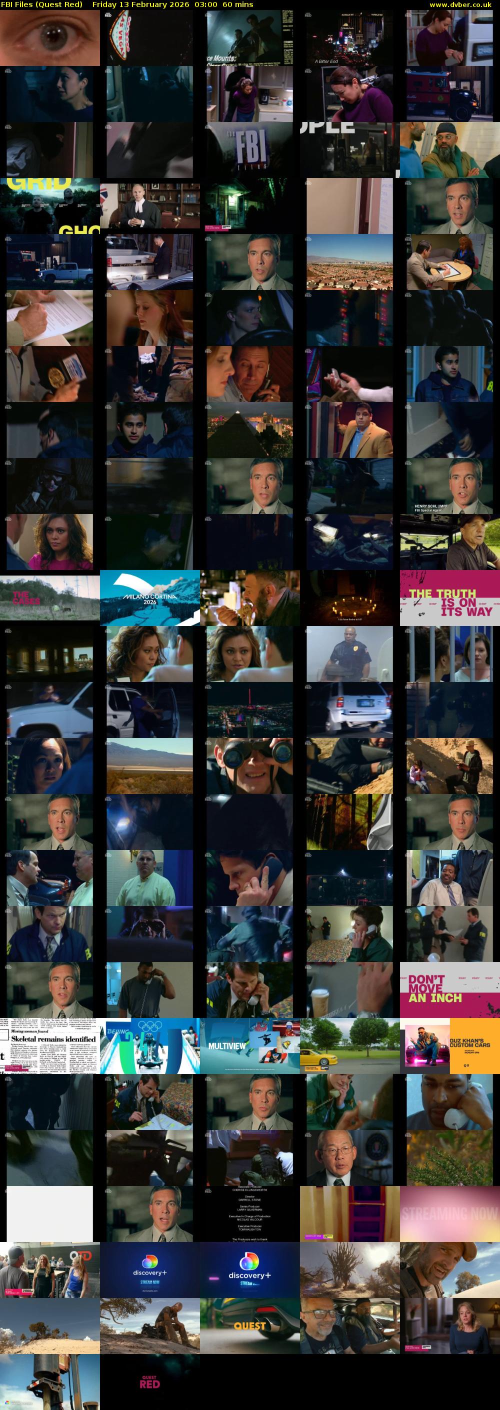 FBI Files (Quest Red) Friday 13 February 2026 03:00 - 04:00