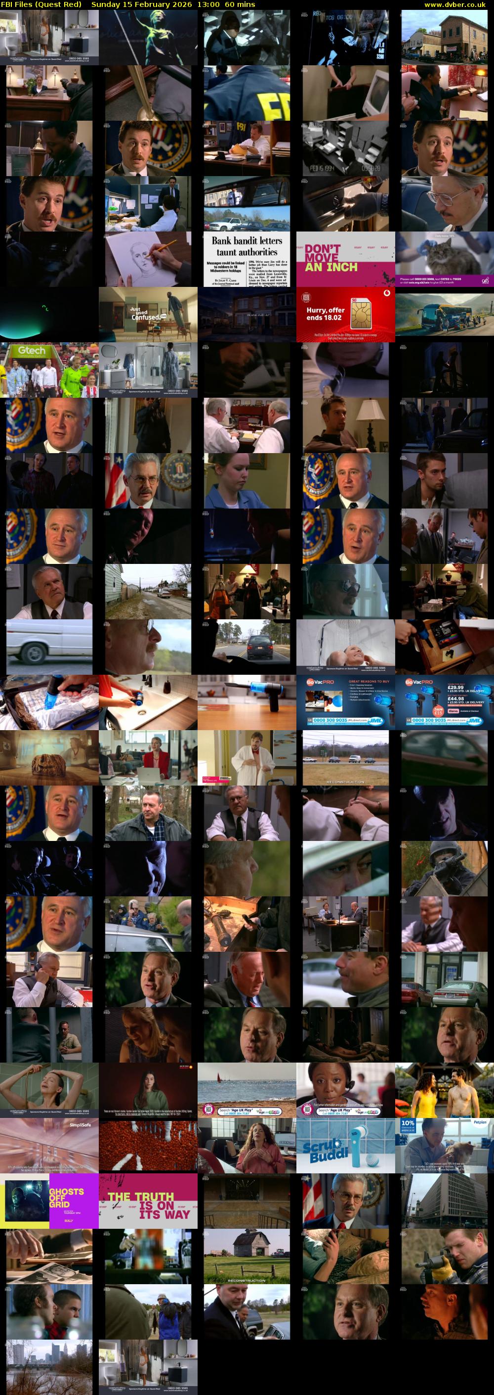 FBI Files (Quest Red) Sunday 15 February 2026 13:00 - 14:00