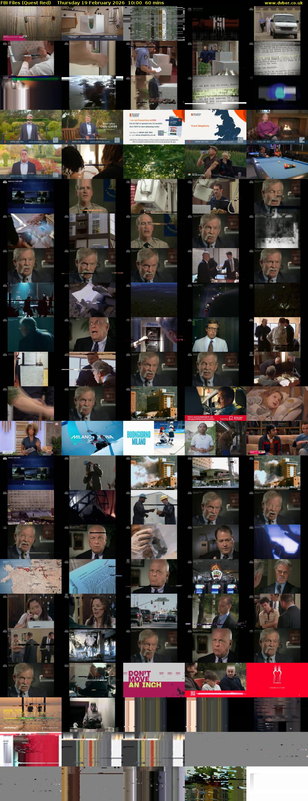 FBI Files (Quest Red) Thursday 19 February 2026 10:00 - 11:00