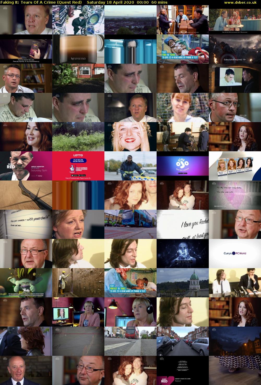 Faking It: Tears Of A Crime (Quest Red) Saturday 18 April 2020 00:00 - 01:00