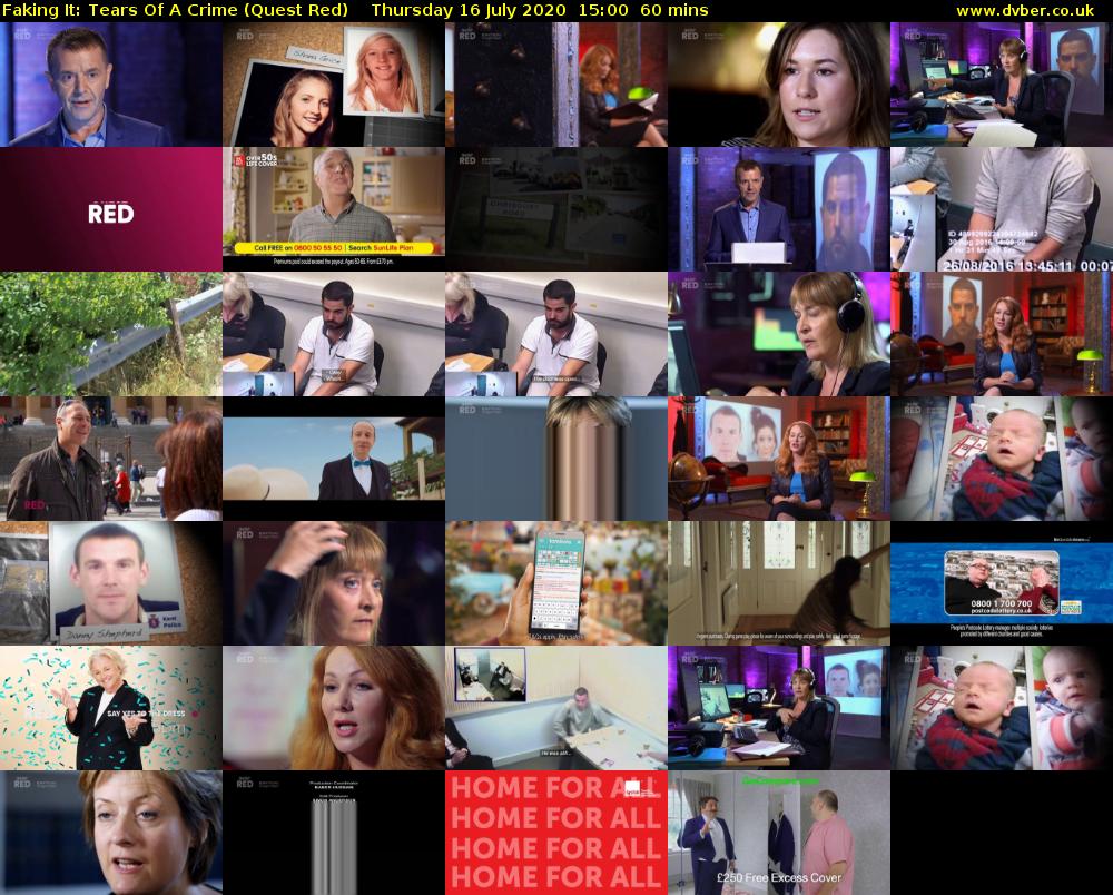 Faking It: Tears Of A Crime (Quest Red) Thursday 16 July 2020 15:00 - 16:00