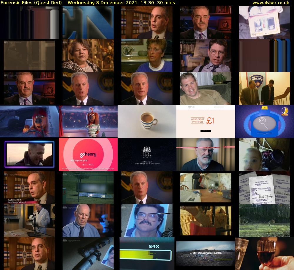 Forensic Files (Quest Red) Wednesday 8 December 2021 13:30 - 14:00