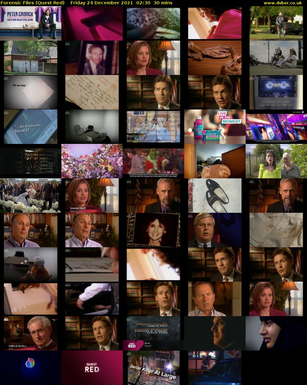 Forensic Files (Quest Red) Friday 24 December 2021 02:30 - 03:00
