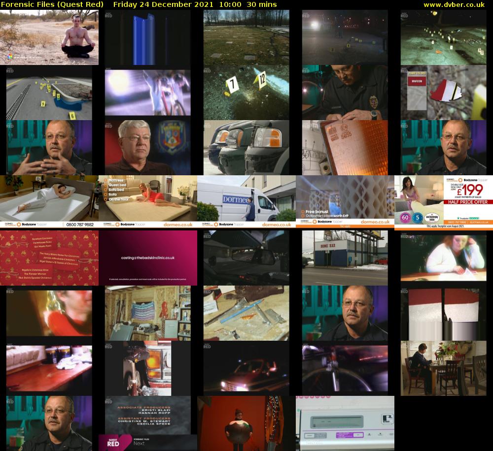 Forensic Files (Quest Red) Friday 24 December 2021 10:00 - 10:30