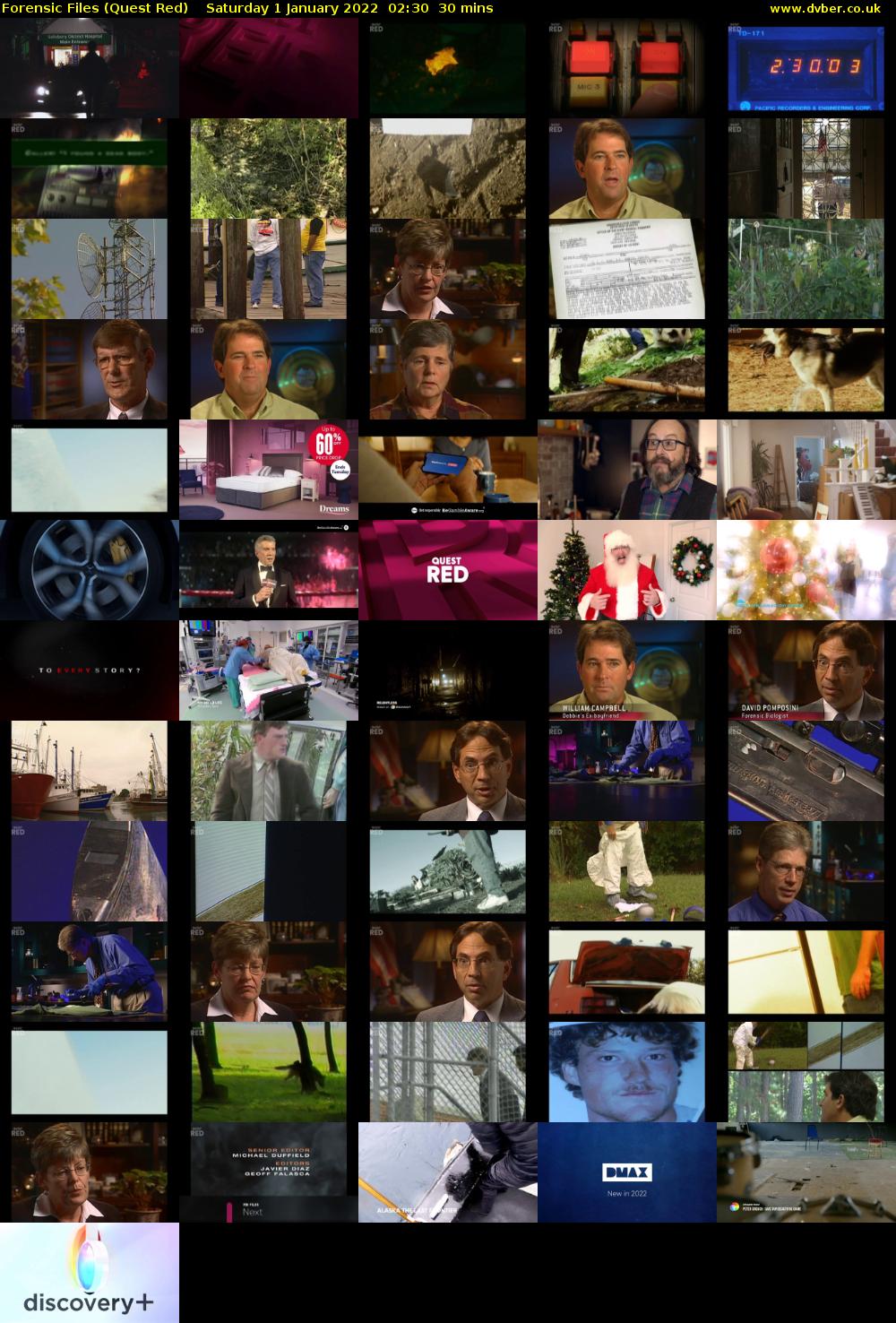 Forensic Files (Quest Red) Saturday 1 January 2022 02:30 - 03:00