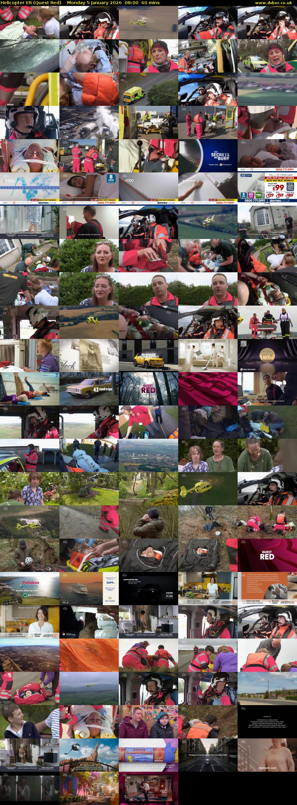 Helicopter ER (Quest Red) Monday 5 January 2026 08:00 - 09:00