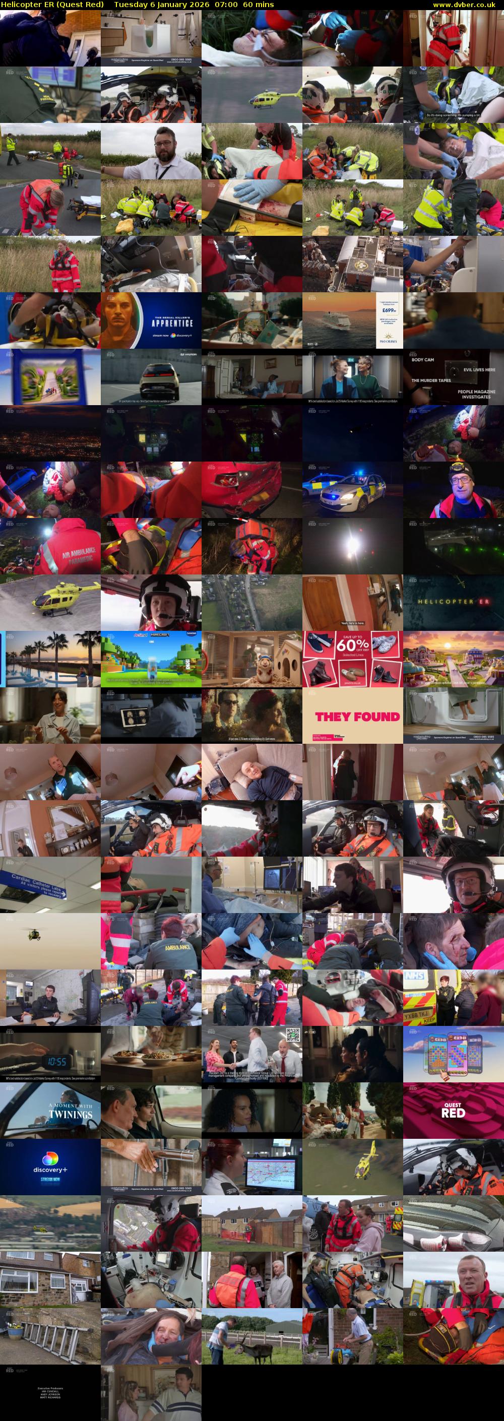 Helicopter ER (Quest Red) Tuesday 6 January 2026 07:00 - 08:00