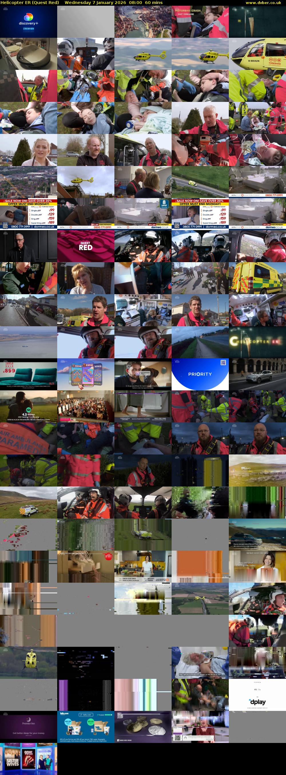 Helicopter ER (Quest Red) Wednesday 7 January 2026 08:00 - 09:00