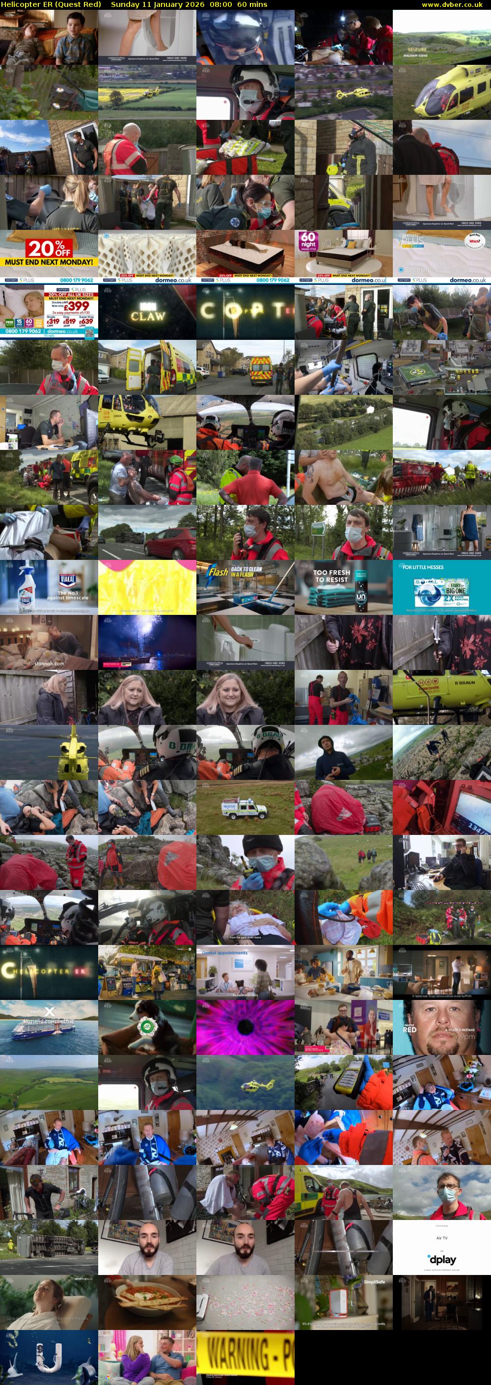 Helicopter ER (Quest Red) Sunday 11 January 2026 08:00 - 09:00