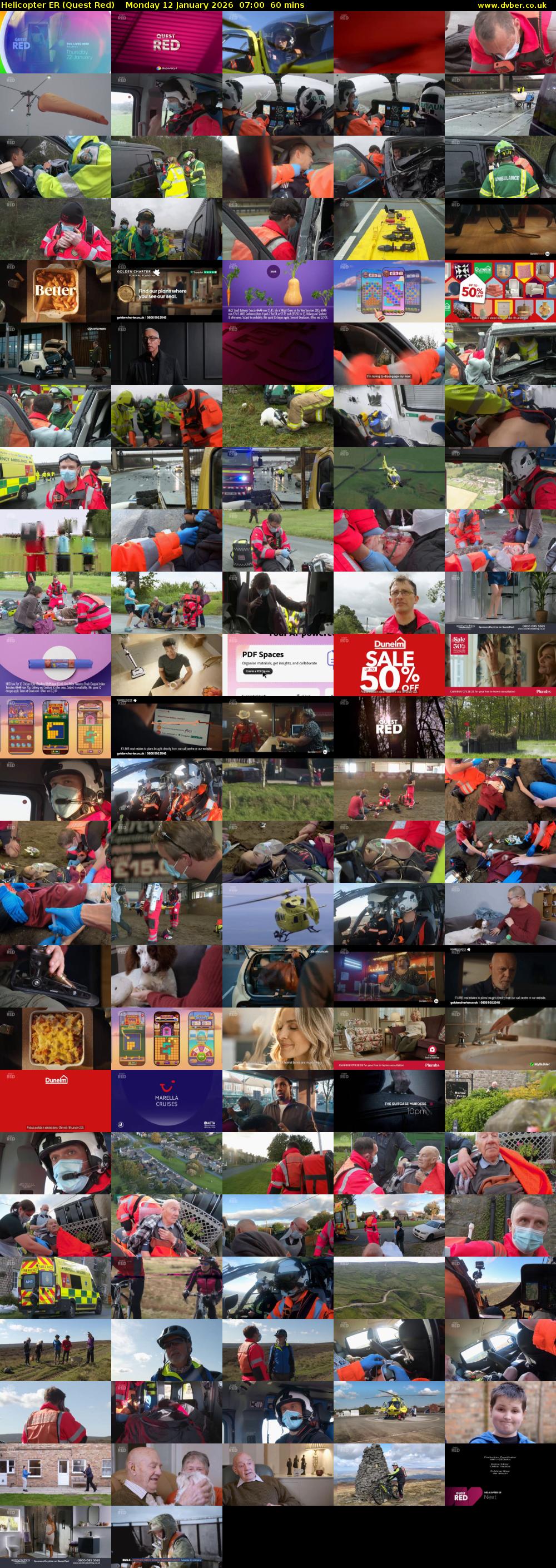 Helicopter ER (Quest Red) Monday 12 January 2026 07:00 - 08:00