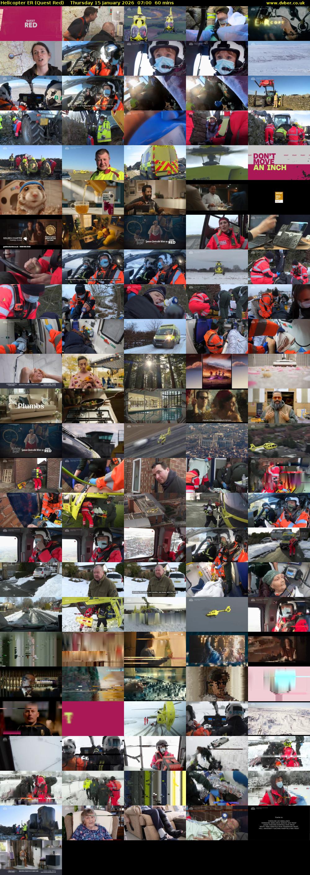 Helicopter ER (Quest Red) Thursday 15 January 2026 07:00 - 08:00