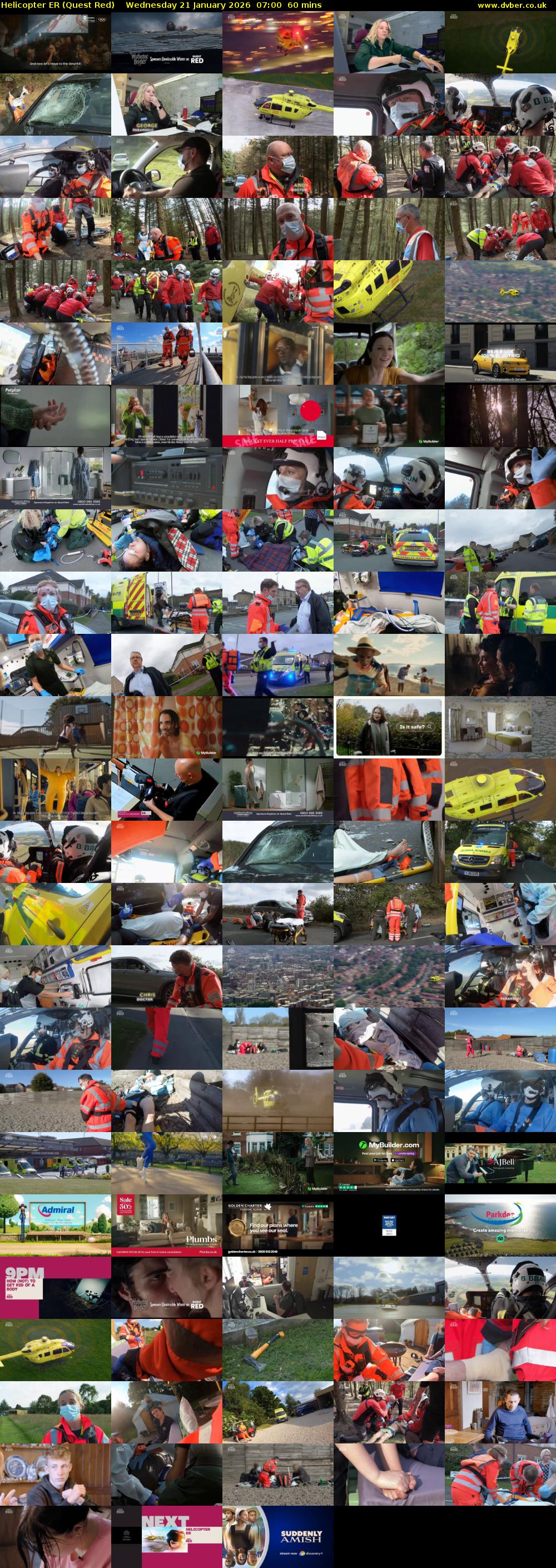 Helicopter ER (Quest Red) Wednesday 21 January 2026 07:00 - 08:00