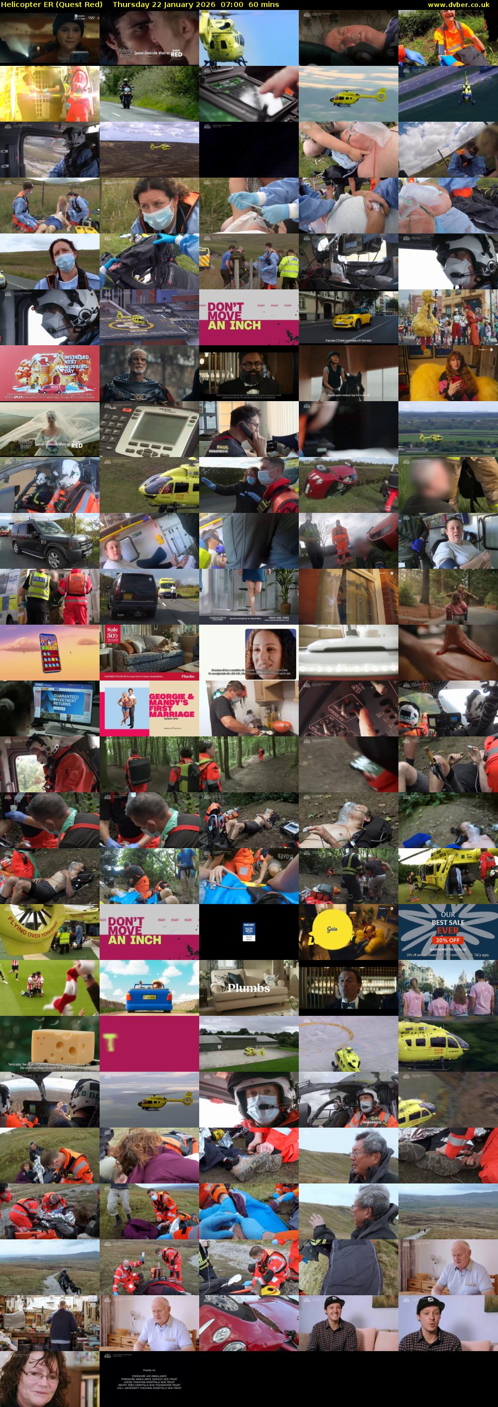 Helicopter ER (Quest Red) Thursday 22 January 2026 07:00 - 08:00