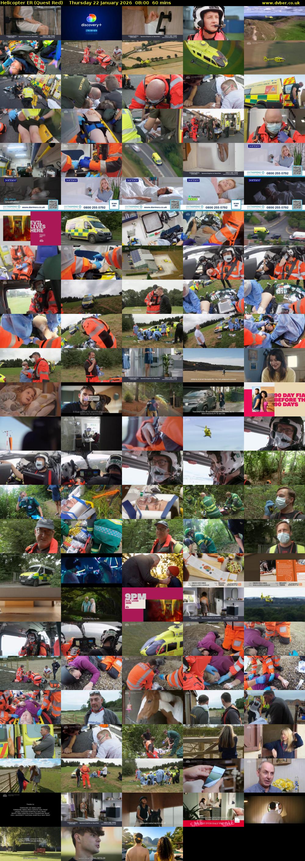 Helicopter ER (Quest Red) Thursday 22 January 2026 08:00 - 09:00