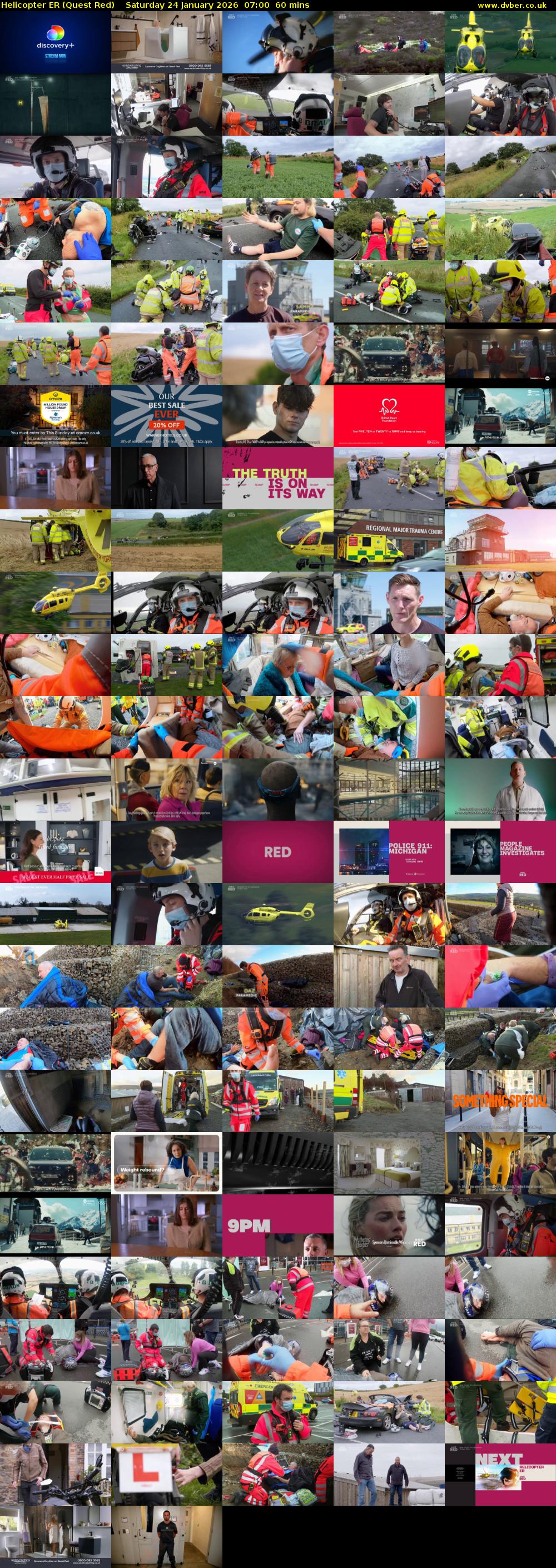 Helicopter ER (Quest Red) Saturday 24 January 2026 07:00 - 08:00