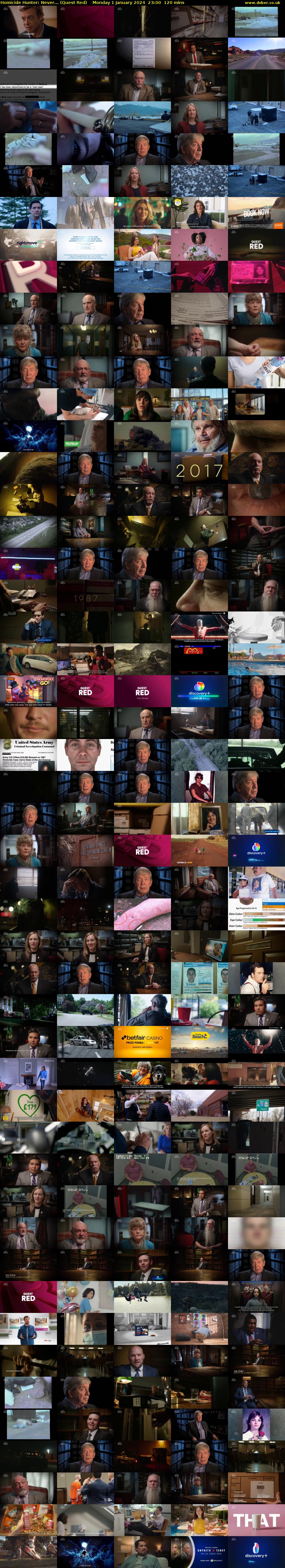 Homicide Hunter: Never... (Quest Red) Monday 1 January 2024 23:00 - 01:00