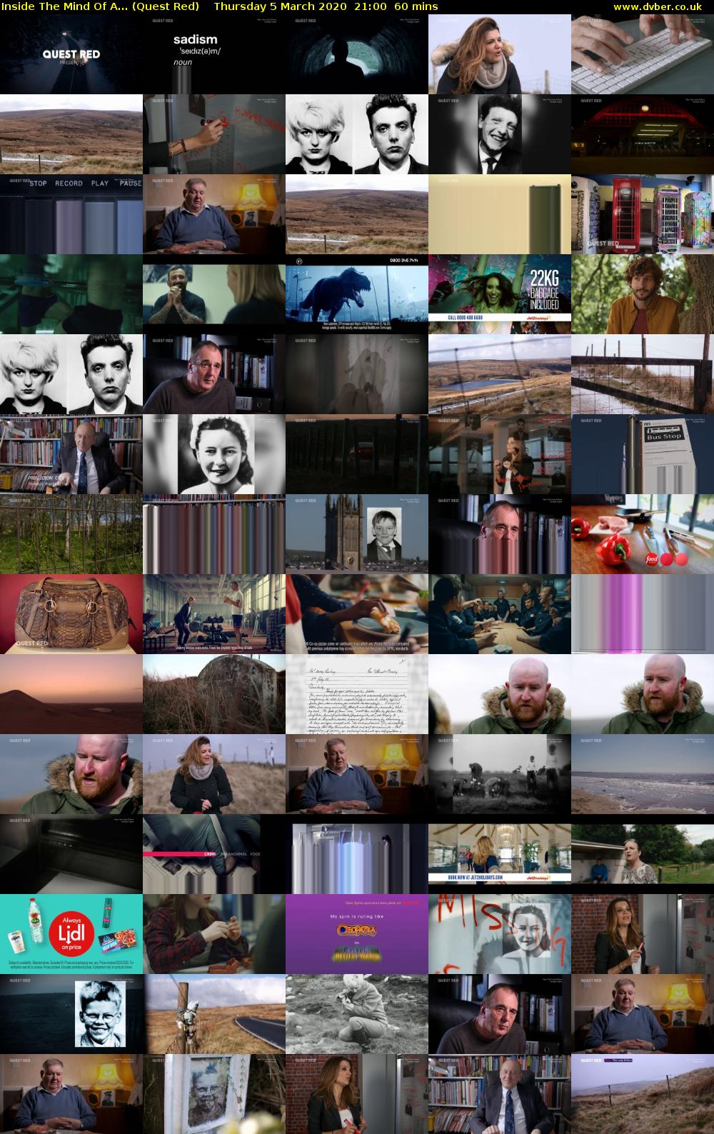 Inside The Mind Of A... (Quest Red) Thursday 5 March 2020 21:00 - 22:00