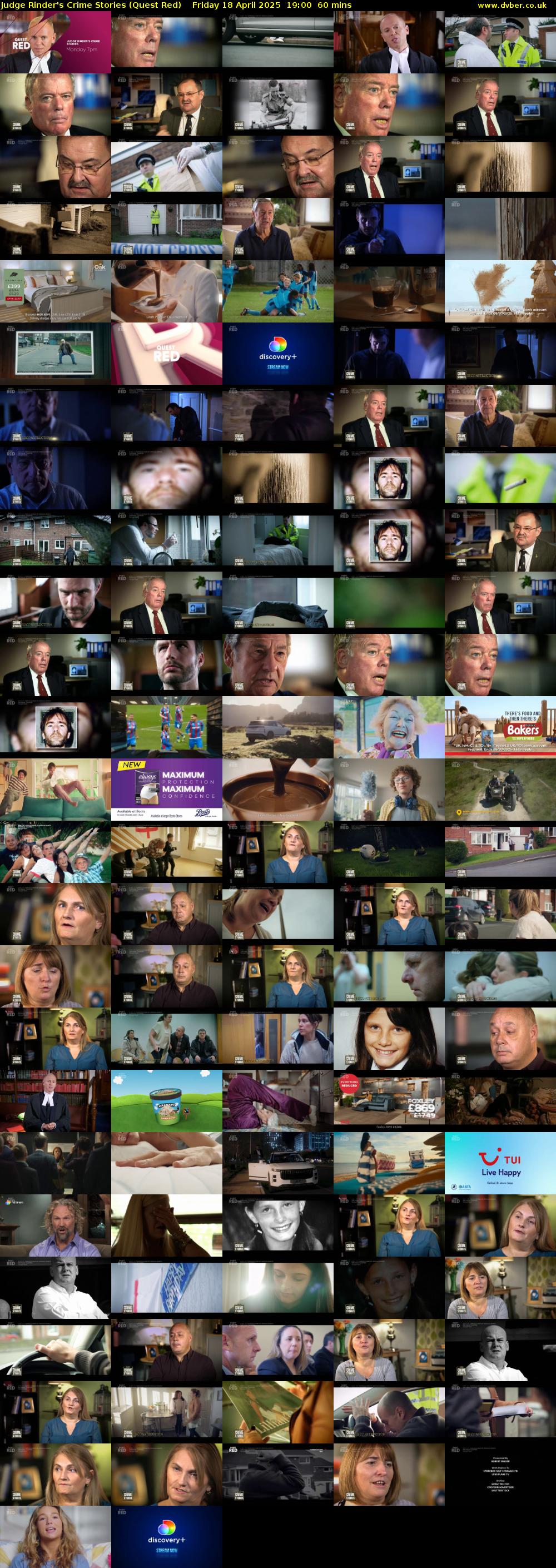 Judge Rinder's Crime Stories (Quest Red) Friday 18 April 2025 19:00 - 20:00