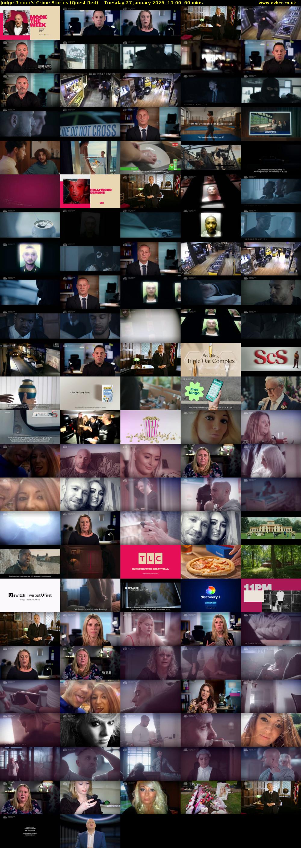 Judge Rinder's Crime Stories (Quest Red) Tuesday 27 January 2026 19:00 - 20:00